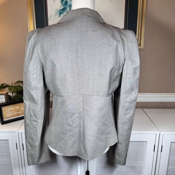 Banana Republic Monogram Womens Stretch Blazer Jacket Size 12 Gray Wool Blend‎ - Picture 2 of 9